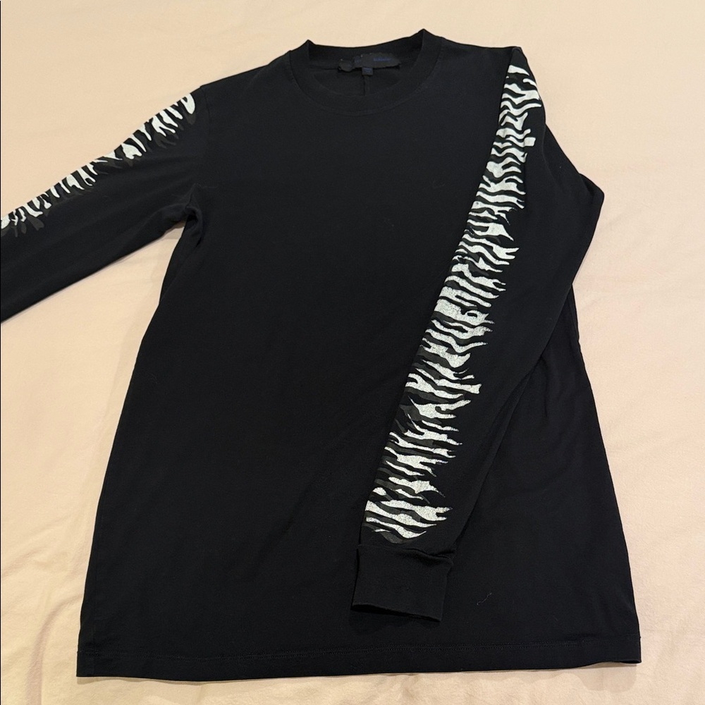 Proenza Schouler Black Long Sleeve with Zebra Pattern